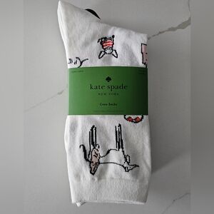 KATE SPADE Women Dog Crew Socks- 3 pairs NWT